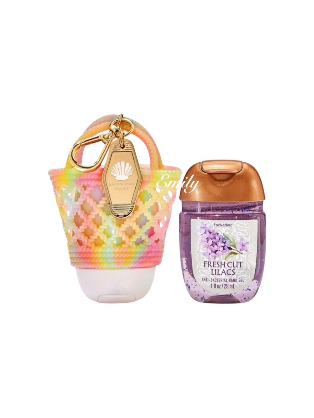 NEW! Bath & Body Works Rainbow Tote PocketBac Holder & Fresh Cut Lilacs Refill